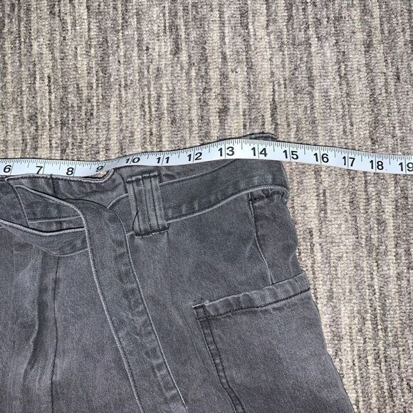 GB Gianni Bini Womens Size 11 Black Denim Shorts Tie Waste Patch Pockets NWT - Picture 6 of 9